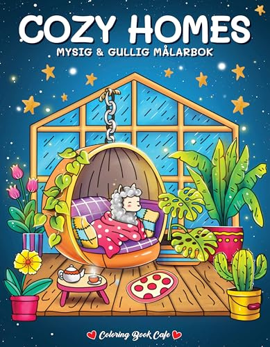 Cozy Homes. Mysig och gullig Cozy Coloring målarbok från Coloring Book Cafe