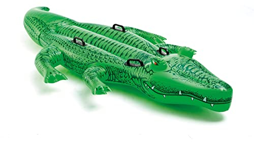 Intex Giant Gator Childrens Large Inflatable Ride On Alligator With Four Grab Handles #58562, Black,58562EP