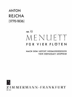 Menuett opus.12: för 4 flöjter partitur