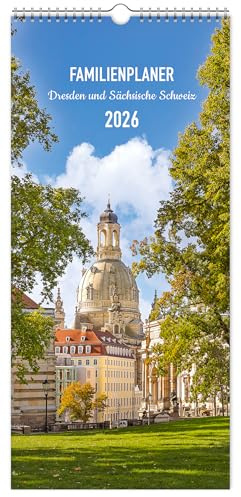 Familienplaner Dresden und Sächsische Schweiz 2026 Einschreibkalender | 20 x 44 cm | weißes Kalendarium