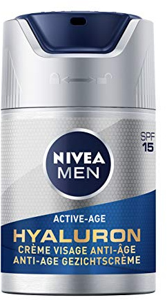 NIVEA MEN Crème de Jour DNAge (1 x 50 ml), Crème visage anti-âge avec Acide Hyaluronique et Créatine, Soin homme hydratant à la protection solaire FPS 15