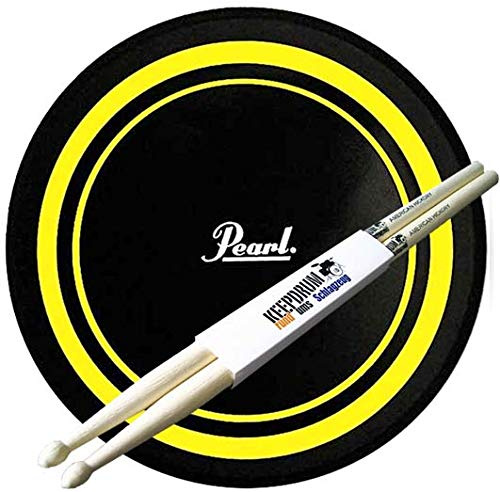 Pearl PDR-08P Practice Pad Übungspad 8 gelb/schwarz + keepdrum Drumsticks