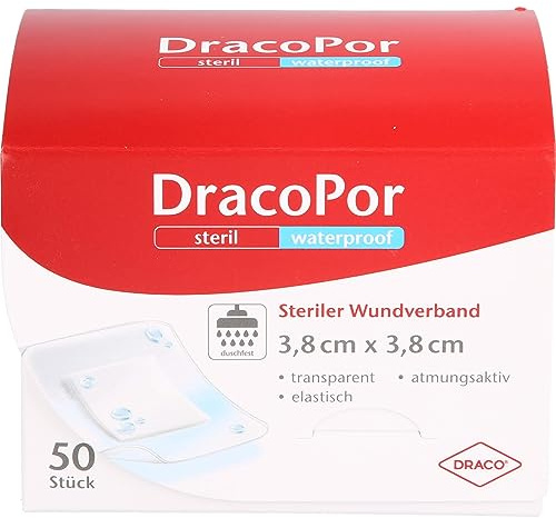 DRACOPOR waterproof Wundverband steril 3,8x3,8cm, 50 St. Pflaster