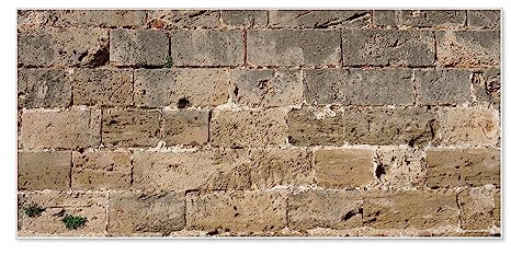 banjado Magnettafel weiß 78 x 37cm / Magnetwand Metall/Magnetpinnwand als Memoboard/Pinnwand Magnettafel Küche, Büro, Kinderzimmer inkl. 4 Magnete & Montageset - Motiv Steinwand Antik