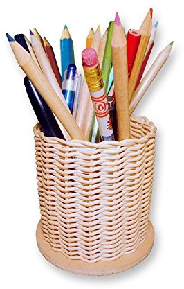 Zita's Creative Bastelset - Bleistiftbehälter, Flechten, Korbflechten, Schilf Set, Peddigrohr, Flechtmaterial, Flechtset, Rattan