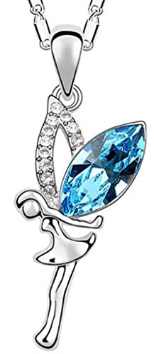 Cristal Autriche Argent Plaqué Belle Ange Collier Pendentif pour Femmes/Filles/Adolescents