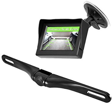Pyle Wireless Backup Car Camera Rearview Monitor System - Parking & Reverse Safety Distance Scale Lines, Waterproof & Fog Resistant Cam, 4.3 LCD Screen Video Color Display for Vehicles-(PLCM4350WIR)