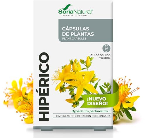 Soria Natural Hipérico cápsulas - Ayuda a Hacer Frente al desánimo - Ayuda a Mantener el Equilibrio Emocional - Caja con 30 Cápsulas de 690 mg