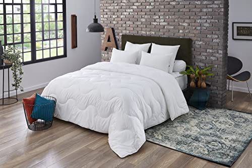 DODO - Couette Tempérée Douceur Peau de Pêche 200x200 cm - Convient 1-2 Personnes - Tissu 100% Polyester - Garnissage 100% Polyester Fibre Volupt'Air - Lavable en Machine à 40°C