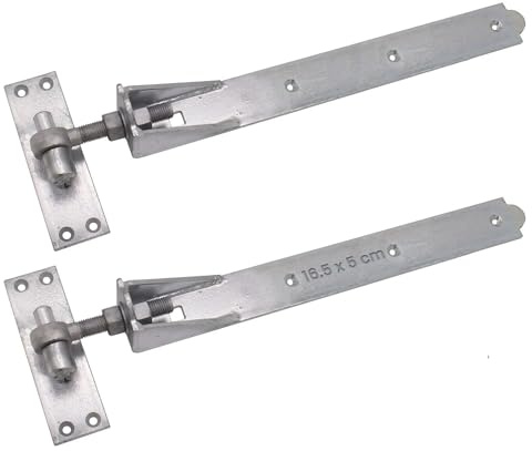 Wyre Direct Adjustable Galvanised Gate Hinges – Heavy Duty Hook and Band Set for Timber or Farm Gates