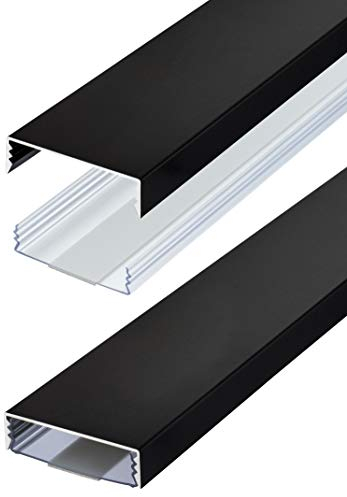 Alunovo - Canalina passacavi in alluminio anodizzato, colore argento opaco, disponibile in diverse lunghezze, Argento, AL90-090