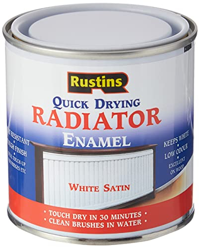 RUSTINS Quick Drying Radiator Enamel Satin 250ml– Durable, Long-Lasting Finish for Radiators That Stands the Test of Time