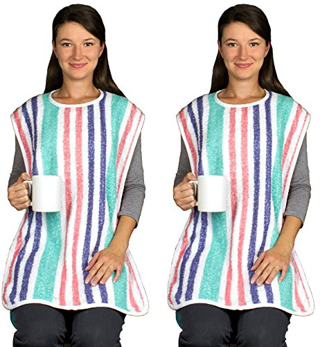 Careoutfit Adult Bib with Velcro Closure - Long Length - 2 Pack