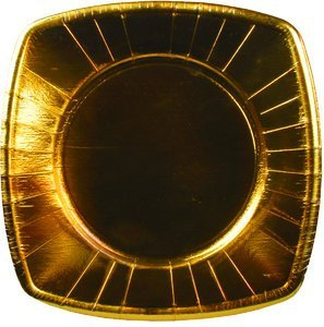Papstar 19840 Pappteller (eckig, 26x26cm) gold, 8 Stück
