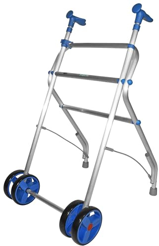 Forta - Andador Air, Andador para ancianos, Ruedas dobles fijas delanteras, Andador Plegable, Peso máximo 100 kg, Azul