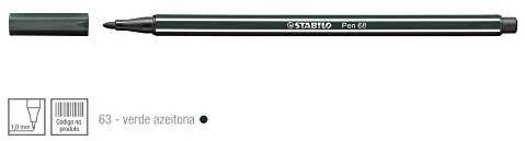 STABILO – 1 x Filzstift, Pen 68 – geruchsneutral Vert anglais foncé