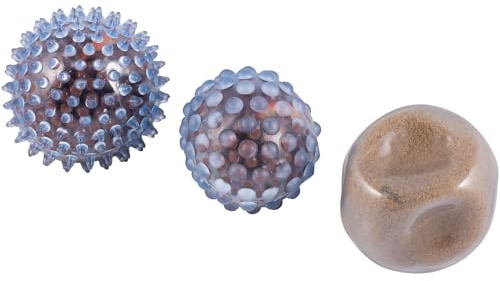 Stimove Matschbälle-Set Wurm | Multifunktional, taktil, Anti-Stress, Knet-, Igel-, Greif- & Motorikball | Kunststoff | Braun | Ø 7-12 cm