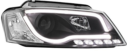 AutoStyle Satz Scheinwerfer inkl. TFL 'Light-Bar' passgenau | kompatibel mit Audi A3 2008-2012 - Schwarz