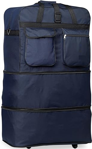 40 XXL Jumbo Rolling Wheeled Duffel Bag Spinner Suitcase Duffle Bag Luggage NEW