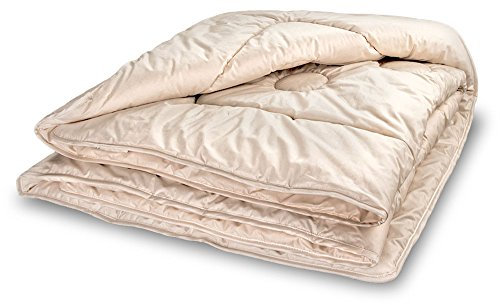Woll-Steppdecke warm aus Bio-Schafschurwolle 135x100 cm, Baumberger