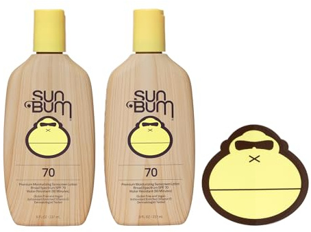 Sun Bum Original SPF 70 Sunscreen Lotion | Vegan and Reef Friendly (Octinoxate & Oxybenzone Free) Broad Spectrum Moisturizing UVA/UVB Sunscreen with Vitamin E | 8 oz (Pack of 2)