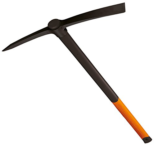 Fiskars geschmiedete Kreuzhacke, Länge: 90 cm, Gewicht: 2,95 kg, Geschmiedeter Stahl-Kopf/Glasfaserverstärkter Kunststoff-Griff, Schwarz/Orange, 200, 1001733