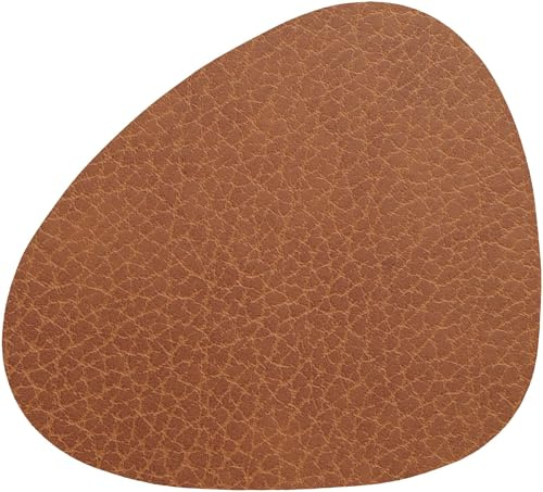 Lind DNA Curve Glasuntersetzer, Leder, Natur, 11 x 13cm