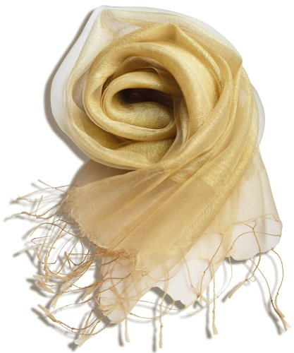 UK_Stone Damen Luxus Einfarbig Abendkleid Stola Schal Schimmernd Doppelseitig Halstuch Gross Schimmernd Halstuch mit Fransen