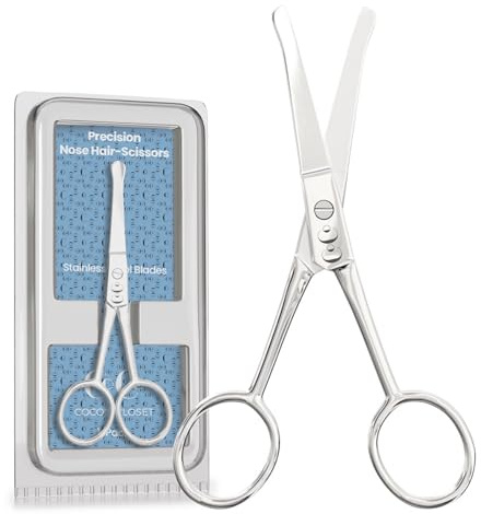 Coco's Rounded Safety Nose & Ear Hair Scissors – Precision Stainless Steel Grooming Tool for Men & Women, Eyebrow & Facial Hair Trimming, Mustache, Beard, Baby Nail & Pet Care