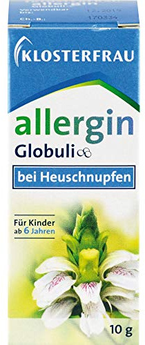 Klosterfrau Allergin Globuli | 10 g | Homöopathisches Mittel | Anwendung bei Heuschnupfen Symptomen | bei tränenden & juckenden Augen, laufender Nase, Niesreiz oder Reizungen der Atemwege