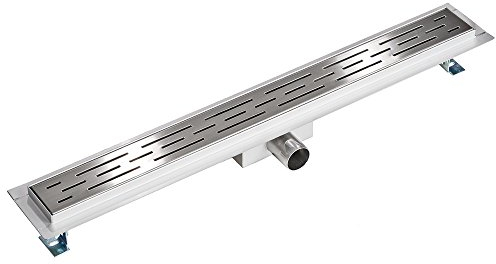 tectake® Caniveau Douche Italienne Siphon Douche Sol d'évacuation en Acier Inoxydable 70 cm Grille caniveau Anti Odeur Accessoire Douche Grille de Douche Sol Salle de Bain