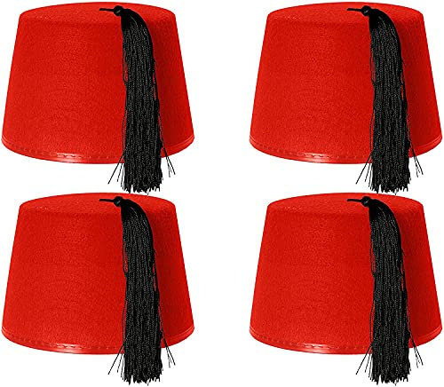 0207VP7U9CB 4 X, À FEZ BONNET ROUGE