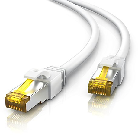 CSL - 10m CAT 7 Netzwerkkabel - Lan Kabel für 10 Gigabit High Speed Internetkabel, Hochgeschwindigkeits Ethernet Kabel, S FTP PIMF, 10 Gbps Cat.7 RJ45 - Switch Router Modem PC - 10 Meter Weiss