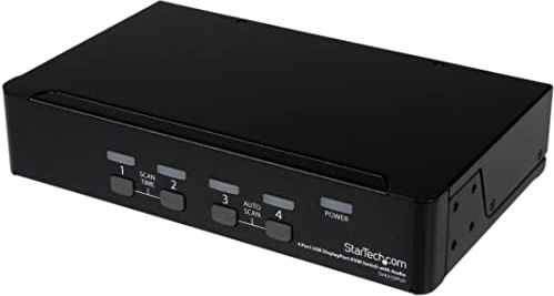 StarTech.com 4 Port DisplayPort KVM Switch w/ Audio - USB, Keyboard, Video, Mouse, Computer Switch Box for 2560x1600 DP Monitor (SV431DPUA)