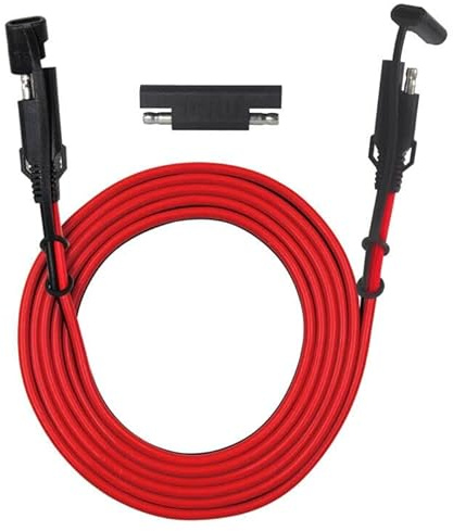 KUNCAN 12FT Sae 2 Pin Extension Cable 16AWG 12ft/3.6m Quick Disconnect Wire Harness SAE Connector with Polarity Reverse Adapter for Automotive, Solar Panel, Motorcycle, Cars, Tractor