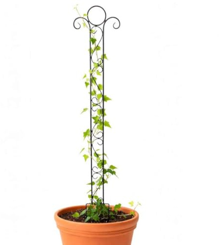 DanDiBo Rankhilfe Kletterhilfe Metall 135 cm Bodenstecker Classic Gartenstecker Rankgitter Kletterpflanzen Blumenhalter Ranksäule Garten Blumen Stecker