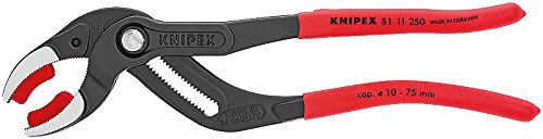 Pinza Per Sifoni 'Knipex' In Acciaio Cromo Vanadio Forgiato, Temprato Ad Olio. Manici Rivestiti In Resina Sintetica Antiscivolo. Indicata Per Sifoni, Tubi Di Plastica E Connettori Fino A Ø 80 Mm. Ideale Per Serrare E Allentare Raccordi Di Sifoni, Raccordi