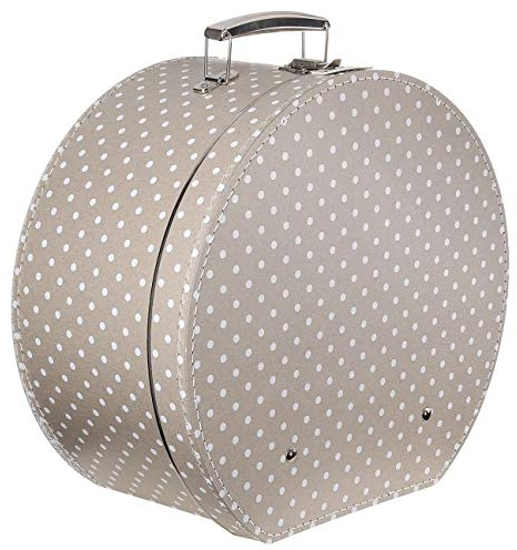Lierys Boite a Chapeau Demi-Ronde a Pois Beige poignee Fermeture Made in EU Unisexe Ete Hiver