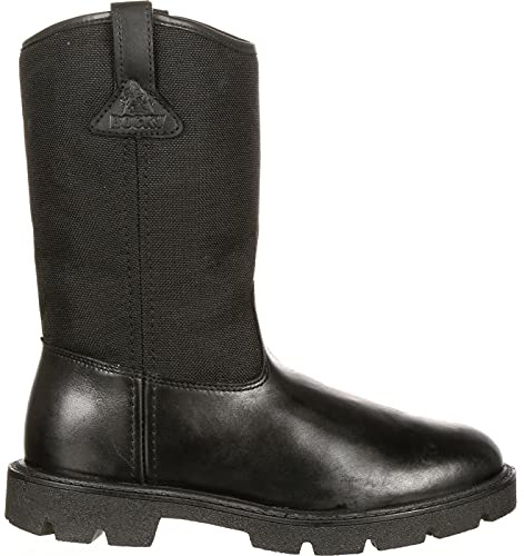 ROCKY Warden Pull-On Wellington Public Service Boot, Black, Size 12(MW)