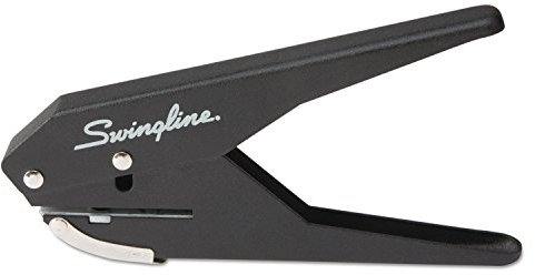 Swingline 1 Hole Punch, 20 Sheet Capacity Hole Puncher, Low Force Plier Paper Punch, Black & Silver (74017)