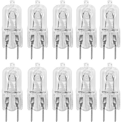 10 Pack-G8 50W 120V Halogen Light Bulbs JCD Type 110v 130v 50 Watt T4 G8 Under Cabinet Puck Lamp 120 Volt Undercabinet Microwave Oven Stove Top Kitchen Appliance Replacement Lighting Bi Pin Clear Lens