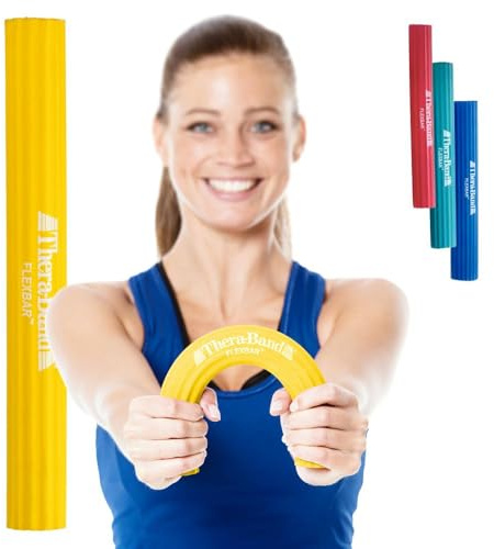 TheraBand FlexBar Handtrainer | Unterarmtrainer für Rehabilitation & Griffkraft | Trainingsgerät für Hand, Handgelenk & Unterarm | Fitness Zubehör | Handmuskeltraining | Flexibler Übungsstab
