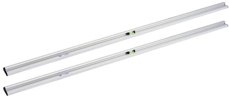 rabo TrockenschüTtungslehren-Grundschienensatz (Pack of 2), Extremely Stable Hollow Mehrkammer Profile, anodised, recessed Grip for Optimal Installation, That Creates Adjustable Length 200 CM