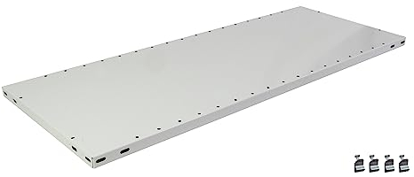 SCHULTE lagertechnik Zusatz-Fachboden MULTIplus150 100 x 50 cm (BxT), RAL 7035 lichtgrau, inkl. 4 Fachbodenträgern