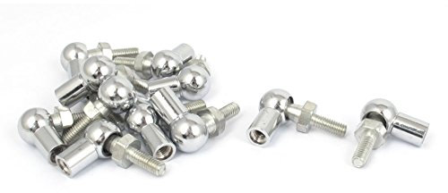 sourcing map 12stk. Gelenkkopf Kugellager mit Bolzen, Recht-Hand Innengewinde M6x1,0mm und Recht-Hand Außengewinde M6x1,0mm, L-Form Kugelpfanne Endfitting