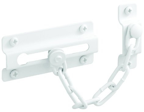 PRIME-LINE U 9852 Standard Chain Door Guard, 3-5/16 in H X 1-3/8 in W X 2 in D, Steel, White, 1 Count (Pack of 1)