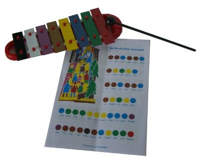 Color 104 Glockenspiel bunt 8 Töne mit Spielhelft 1