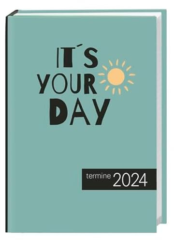 times&more Kalenderbuch 2024. Terminkalender mit trendigem Typo-Einband. Handlicher Wochenplaner. Buch-Kalender 2024 zum Planen von Terminen.