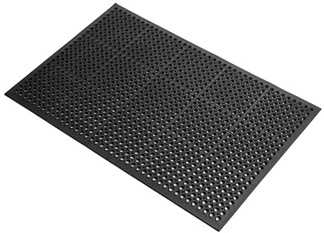 RS PRO Schwarz Anti-Ermüdungsmatte Antirutsch Gummi Erhöhte runde Oberfläche Trocken, Feucht, Rampmat, Einzelne, 1500mm