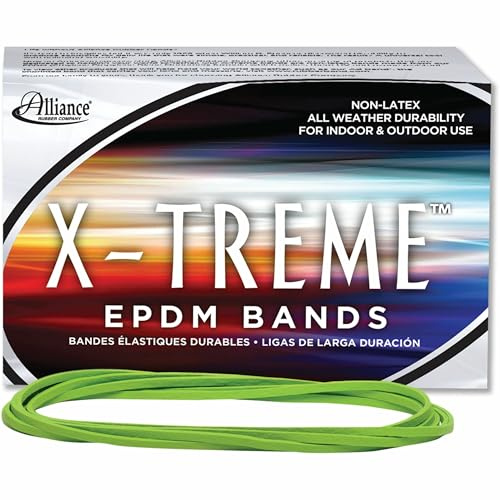Alliance Rubber 02005 EPDM Non-Latex Rubber X-treme File Bands, 200 Units (7 x 1/8, Lime Green), 175 packs